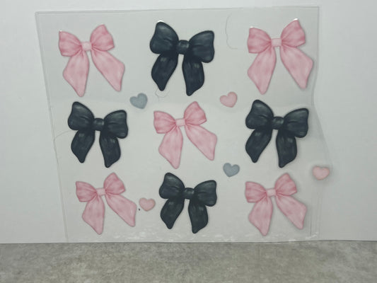 Pink & Black Bows DECAL ONLY