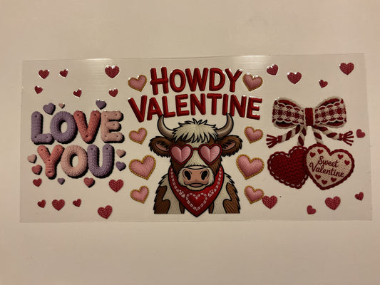 Valentines Highland Cow Howdy Vaeentine Sweet Valentine