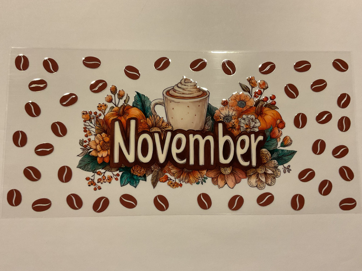 November Seasonal Coffee Latte Pumpkin Flowers