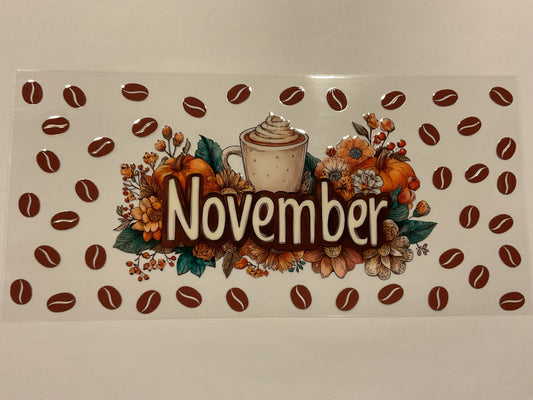 November Seasonal Coffee Latte Pumpkin Flowers