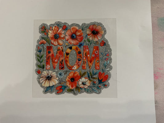 Mom Orange Peach Flowers ~ Decal
