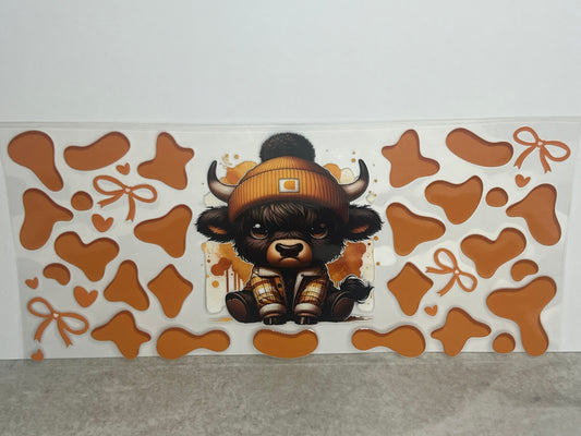 Orange Carhartt Highland Cow With Bows
