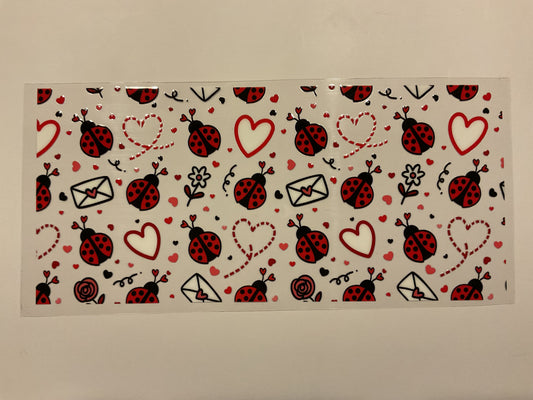 Valentines Lady Bugs Hearts Flowers