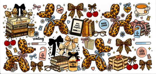 Book Lover Ballon Dog Bows Cherries
