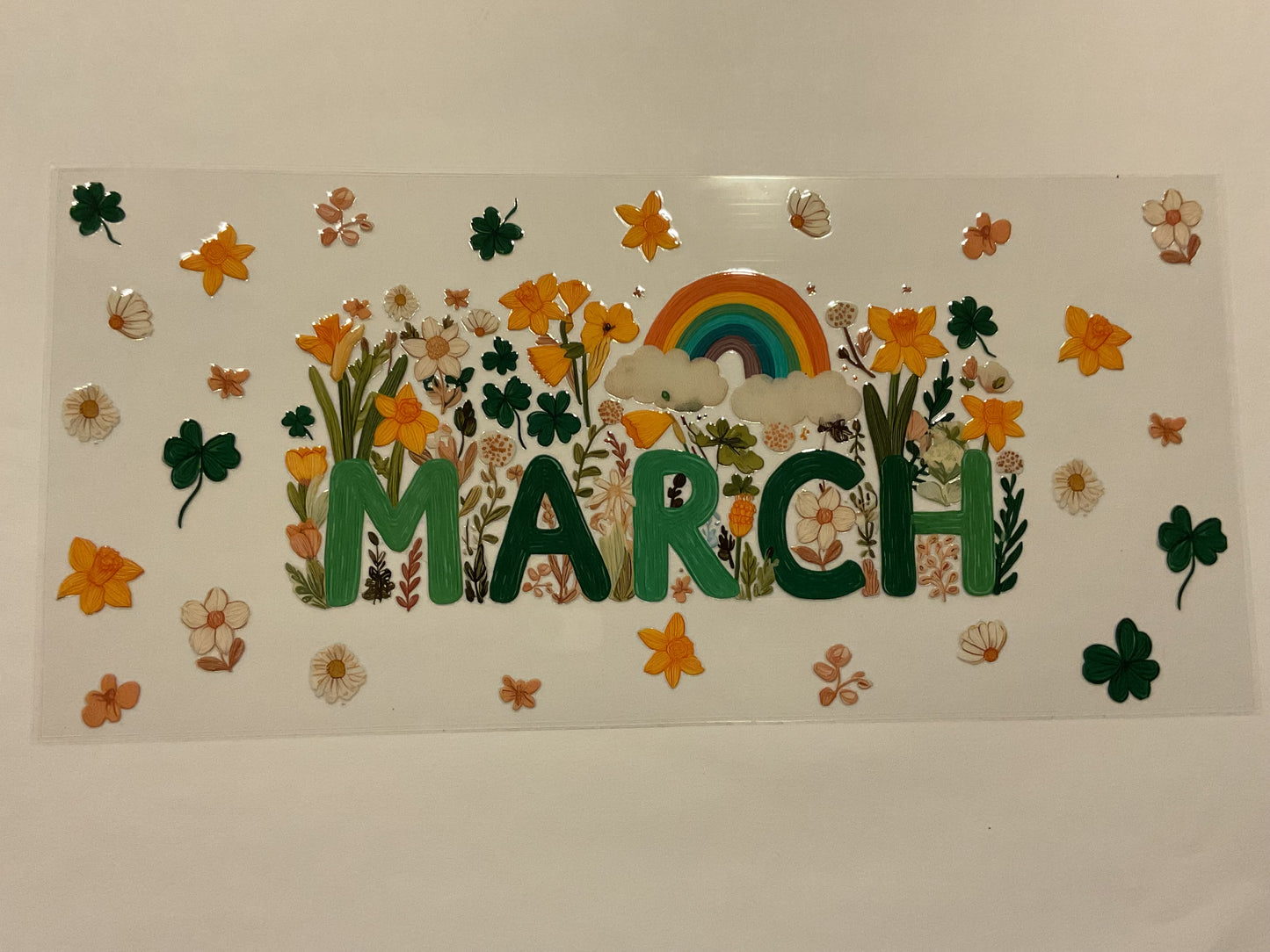 March Seasonal Clovers Rainbows Flowers