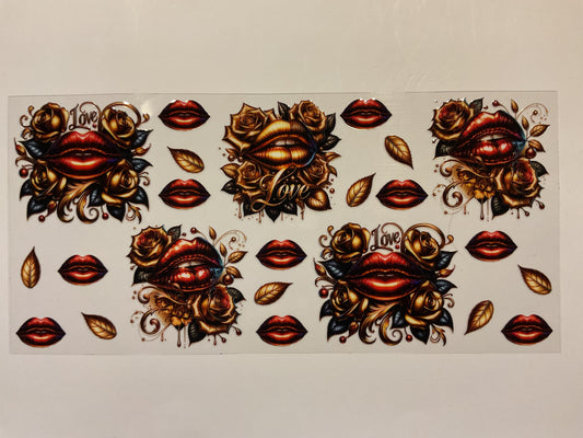 Red and Gold Lips Roses and Bows