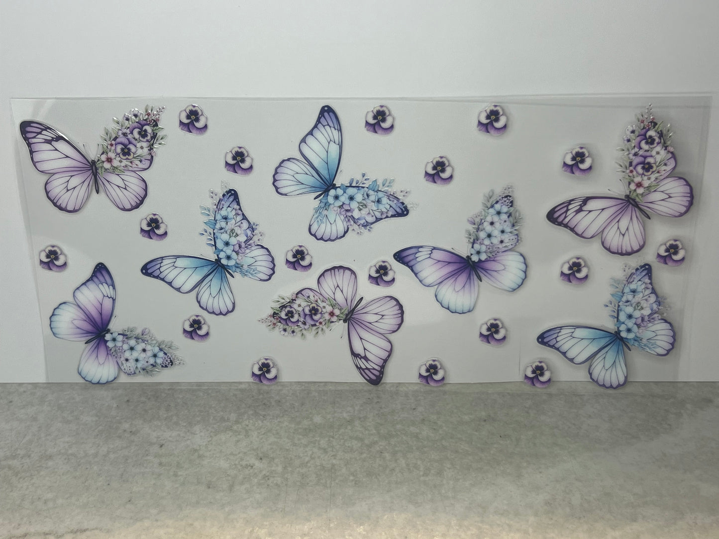 Purple/Blue Butterflies w/ Flowers