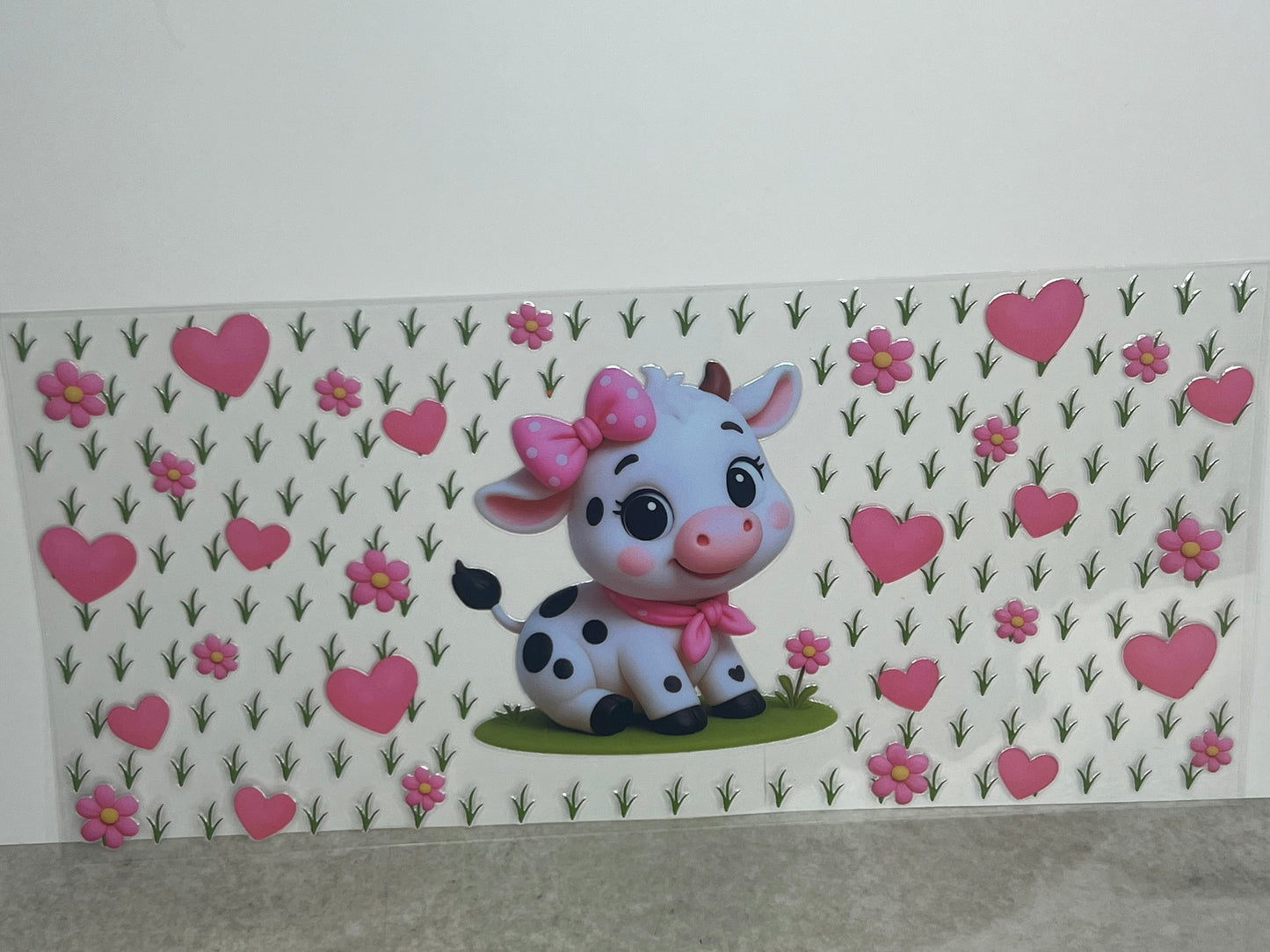 Baby Cow Calf Flowers Hearts