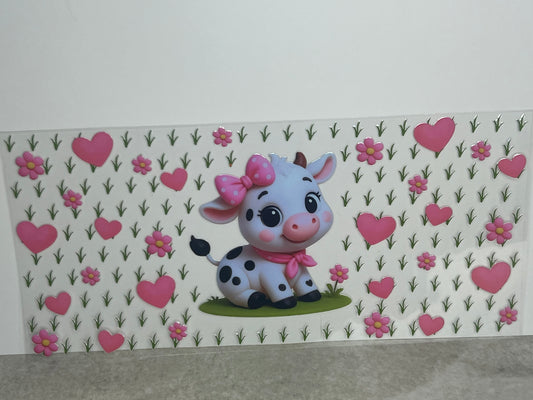 Baby Cow Calf Flowers Hearts