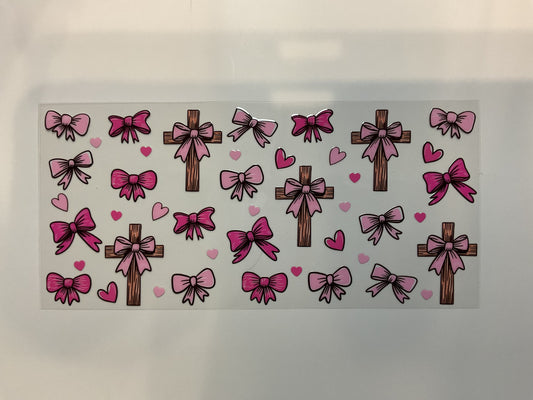 Crosses Pink Hearts and Bows Faith