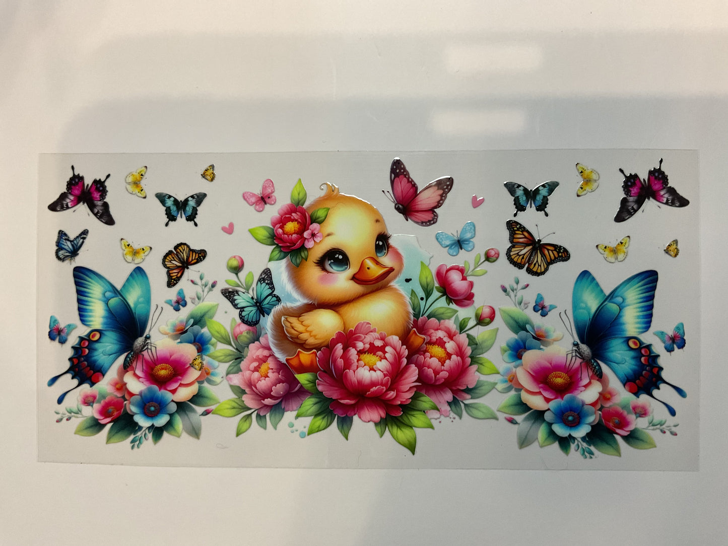 Baby Duck Colorful Flowers and Butterflies