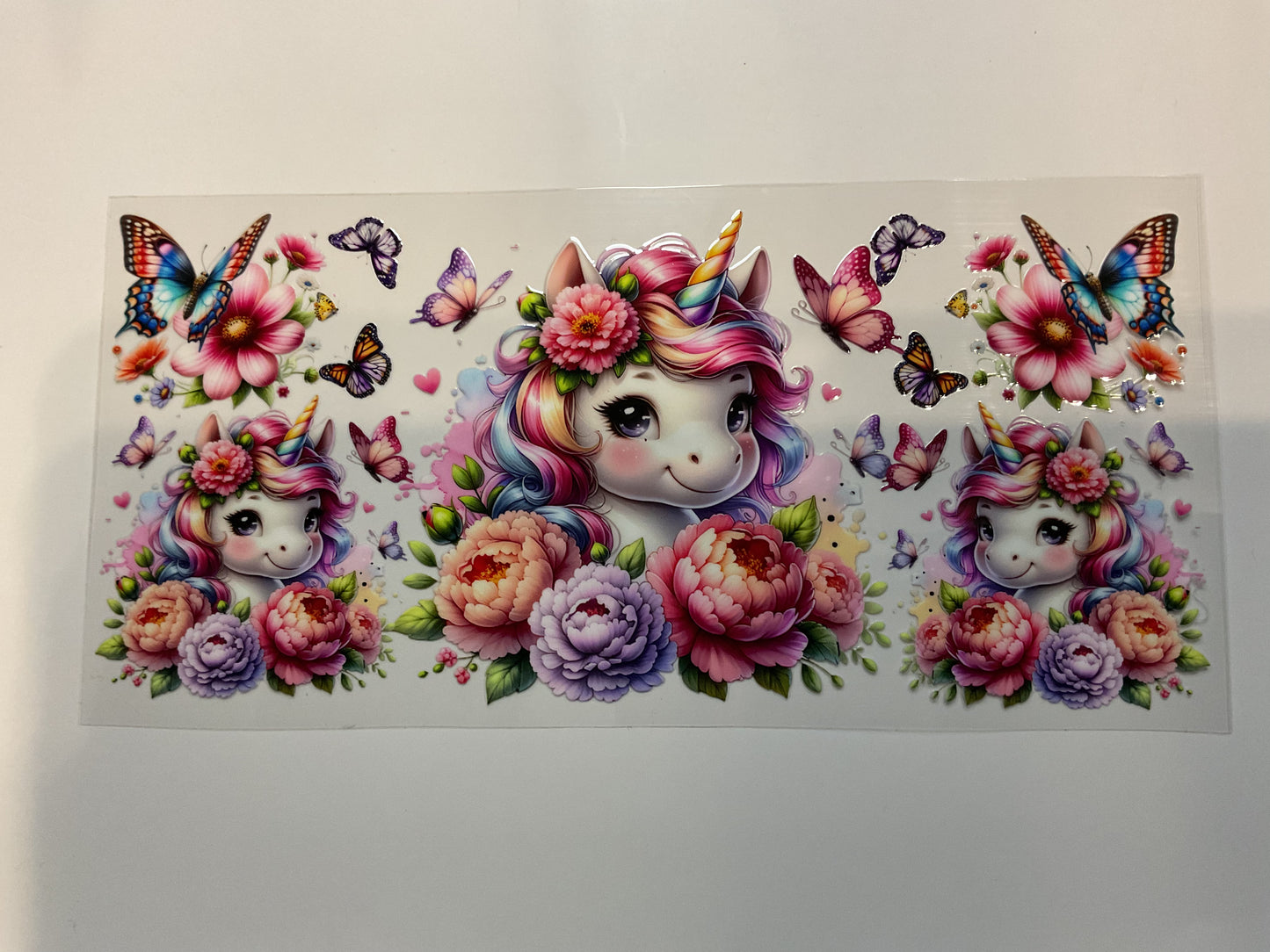 Baby Unicorn Colorful Flowers and Butterflies
