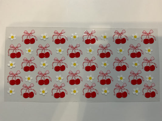 Cherries and White Flowers