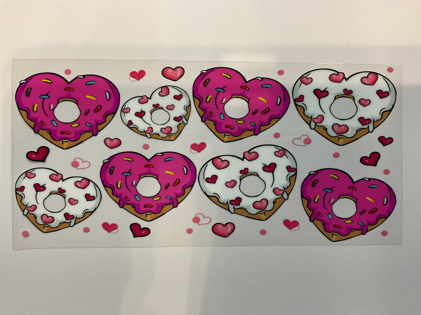 Pink and White Iced Donuts Hearts