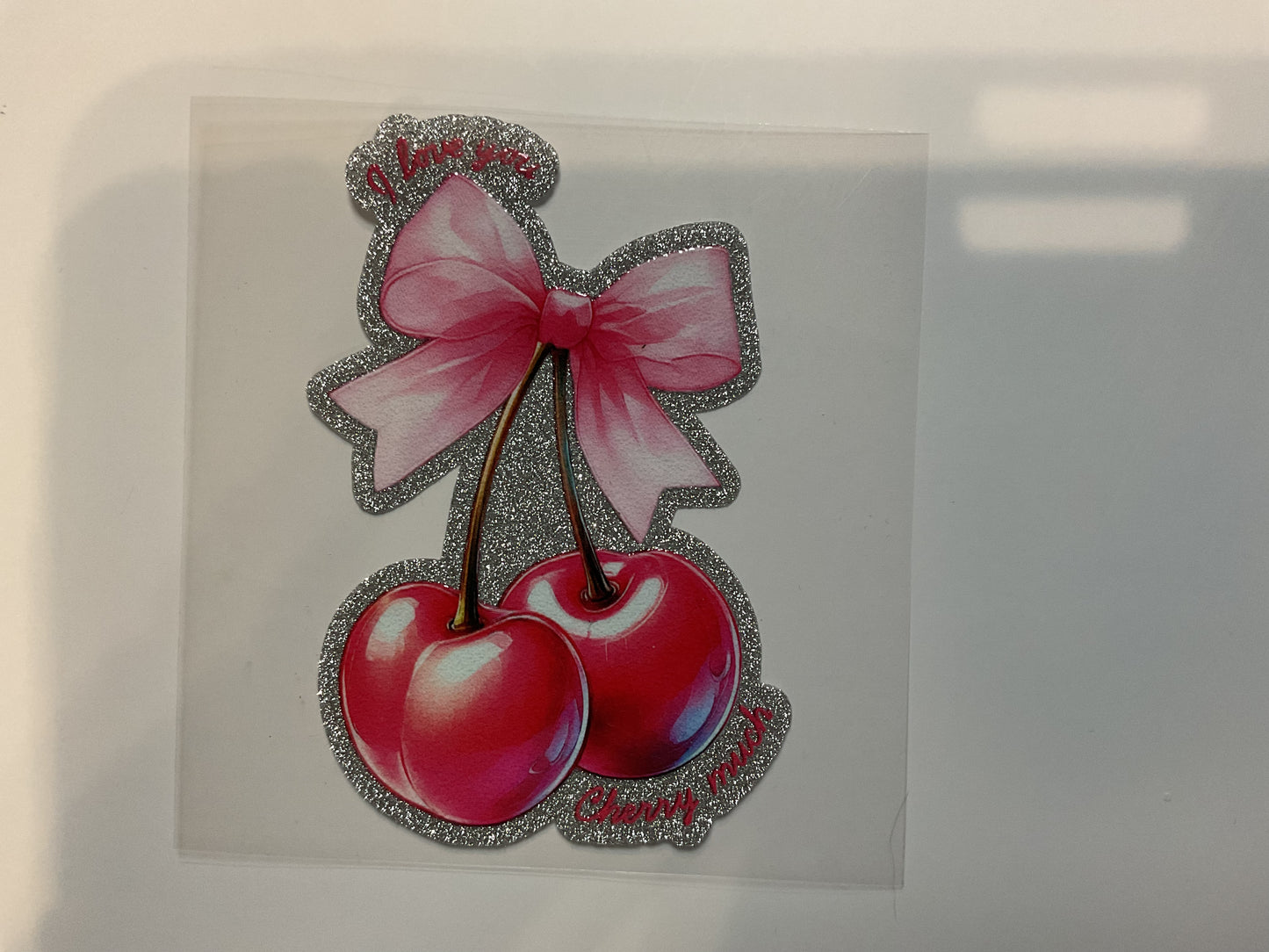 Cherries and Pink Bow~ Decal