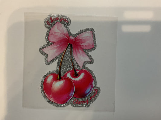 Cherries and Pink Bow~ Decal