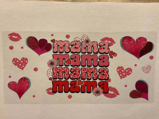 Mama Pink Red Purple Hearts and Lips
