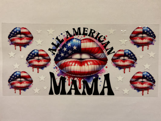 All American Mom Lips Flag