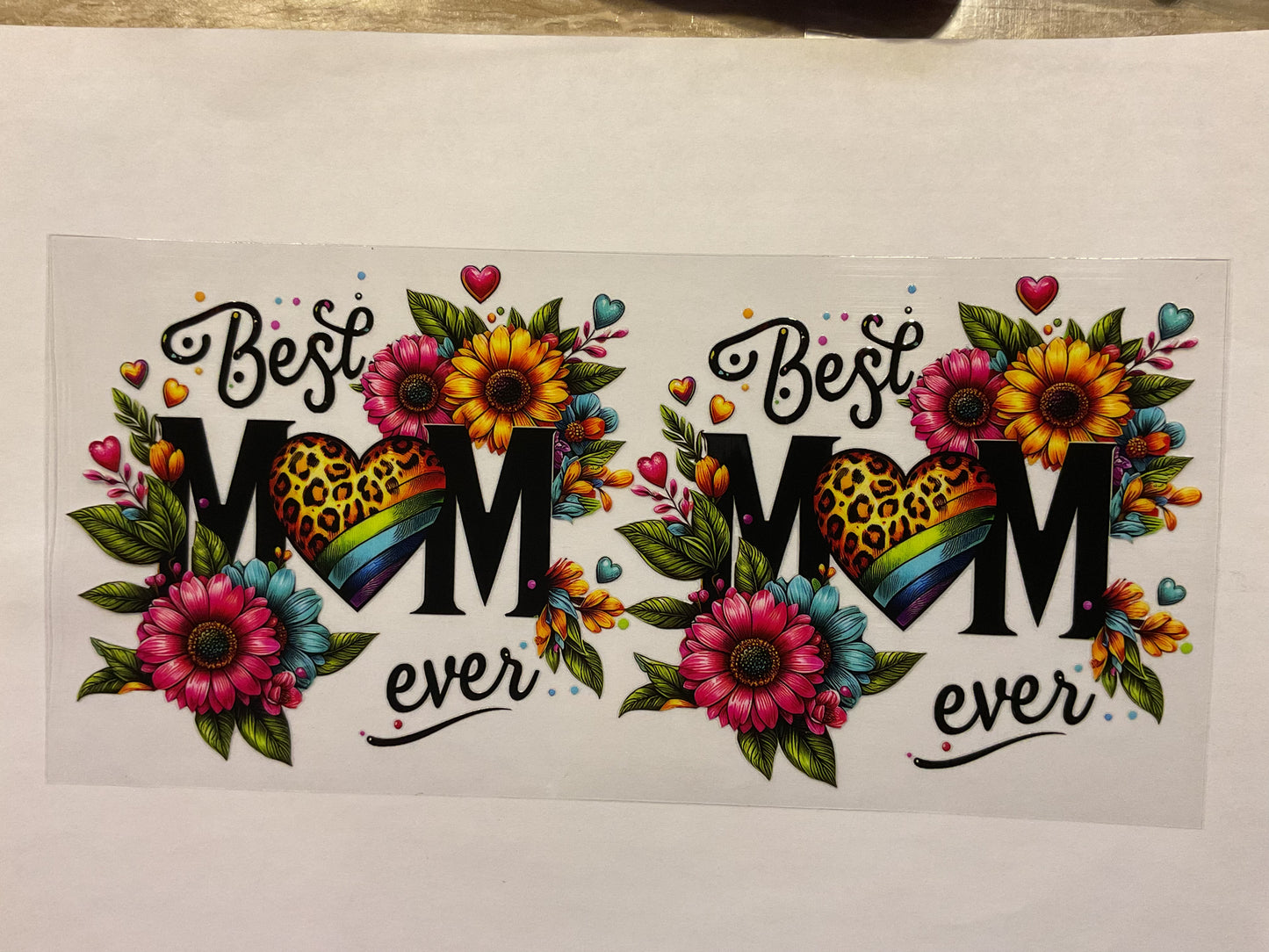 Best Mom Ever Colorful Flowers, Rainbow and Cheetah