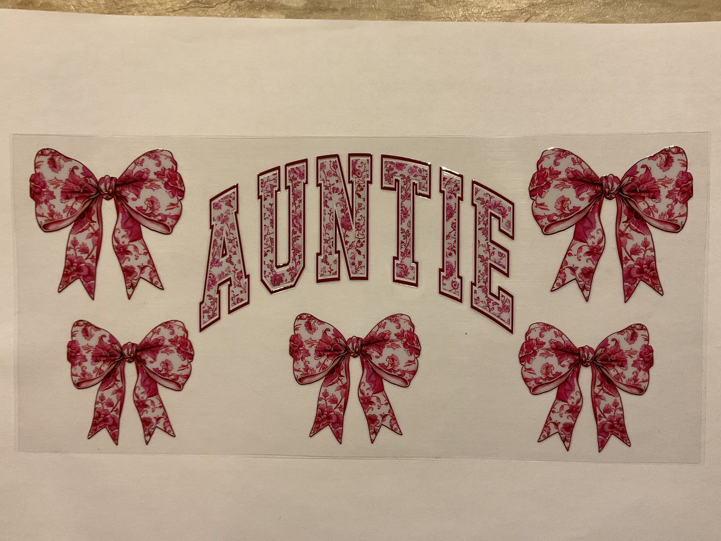 Auntie Pink Floral Bows and Flowers