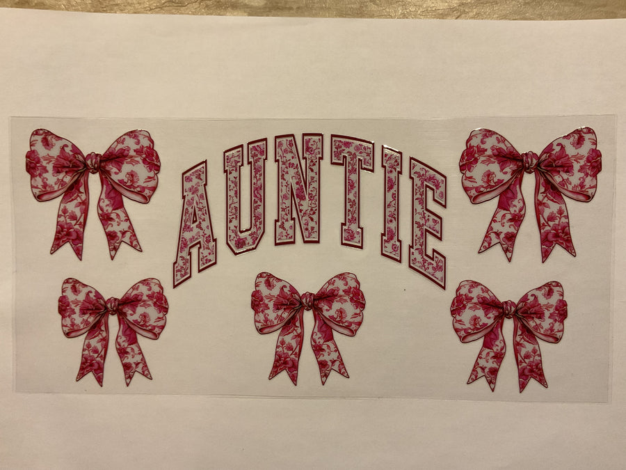 Auntie Pink Floral Bows and Flowers