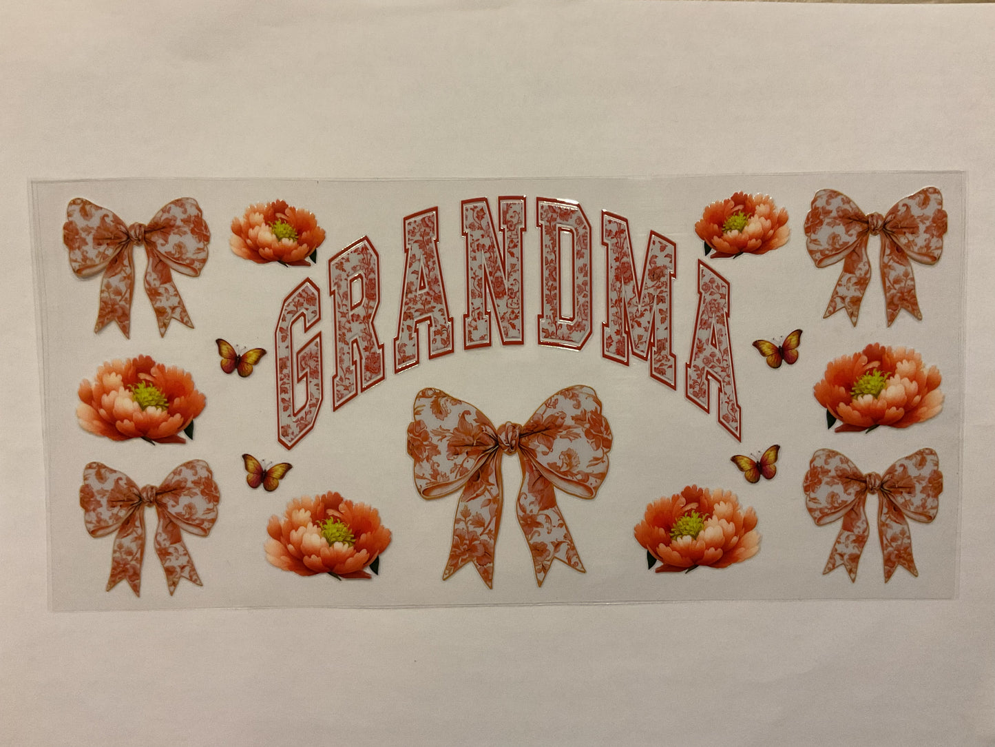 Grandma Orange Floral Bows and Flowers