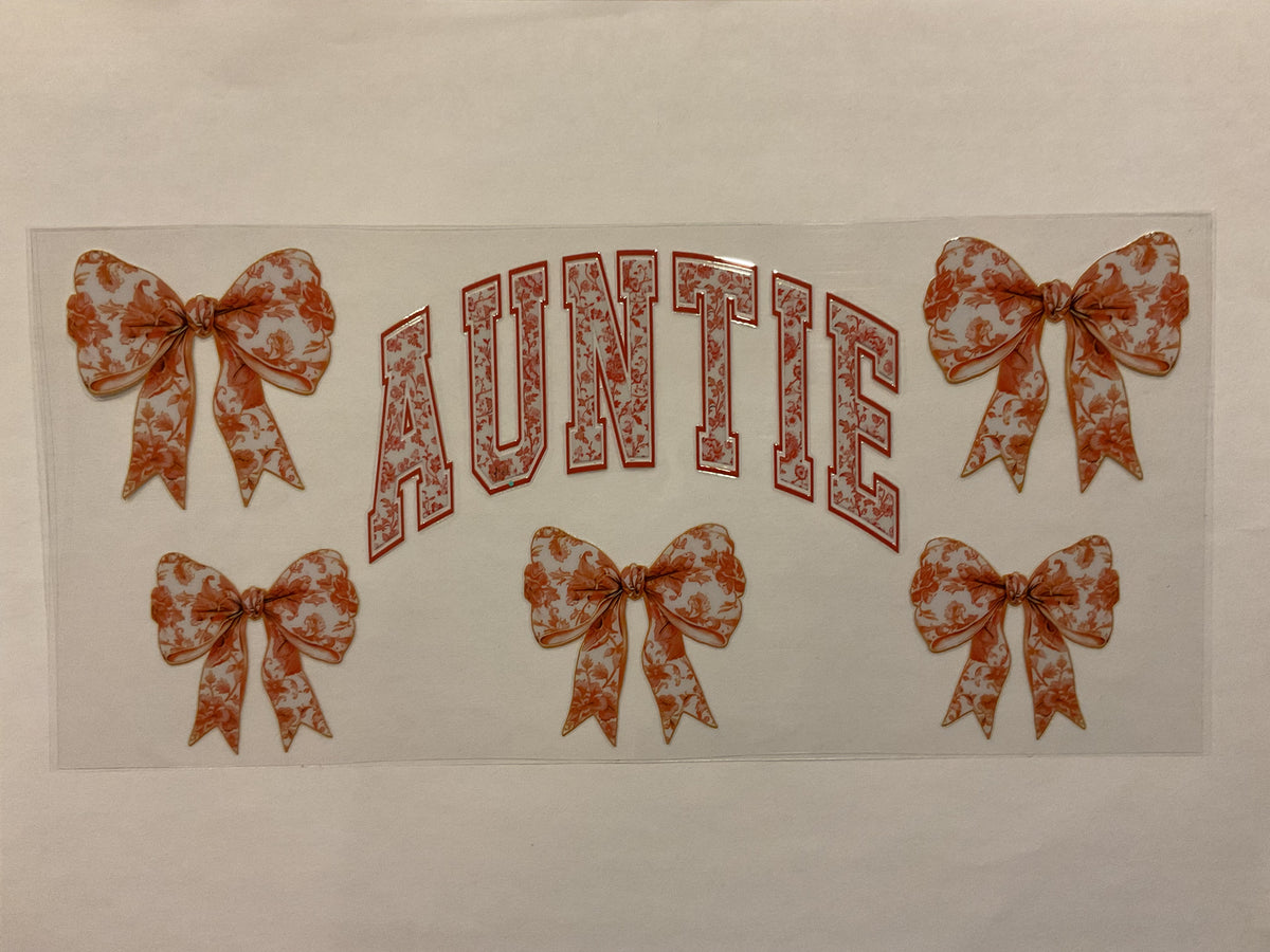 Auntie Orange Floral Bows