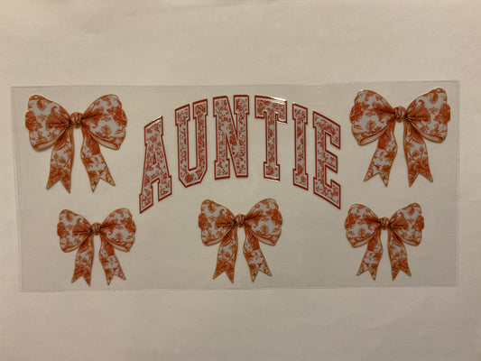 Auntie Orange Floral Bows