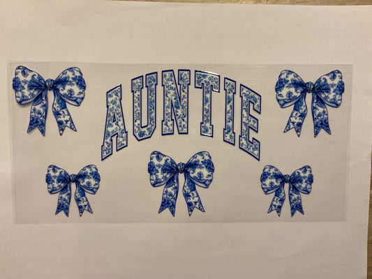 Auntie Blue Floral Bows