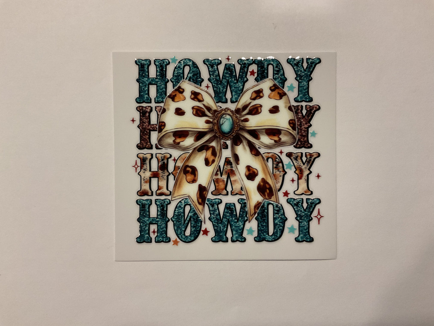 Western Howdy Cow Print Bow