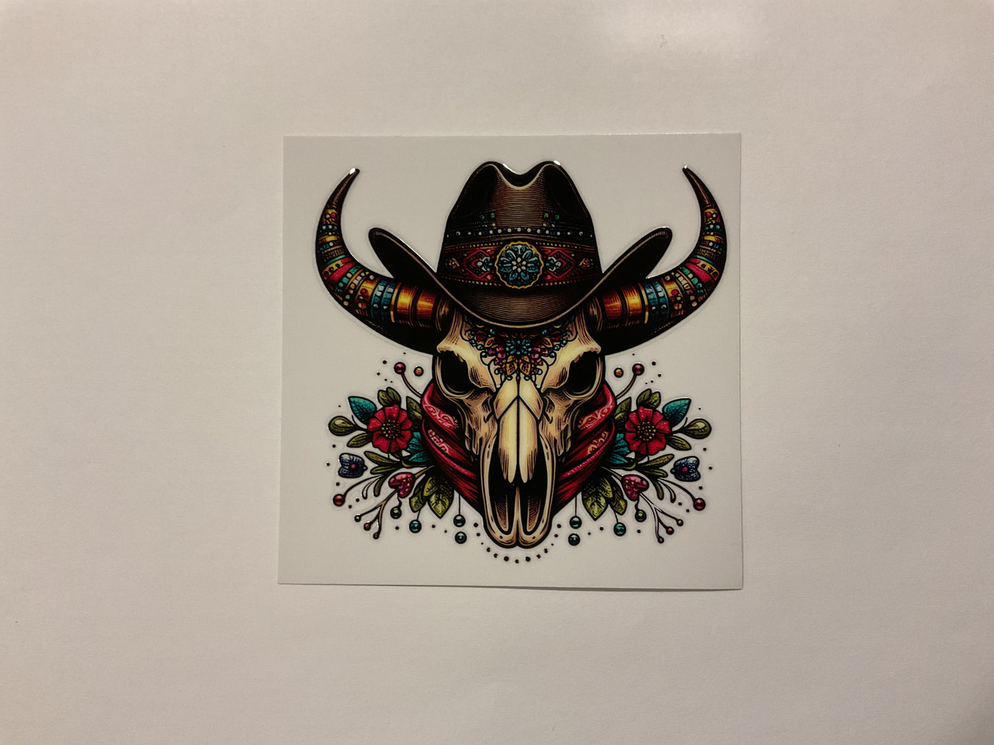 Western Bull Skull Hat ~ Decal