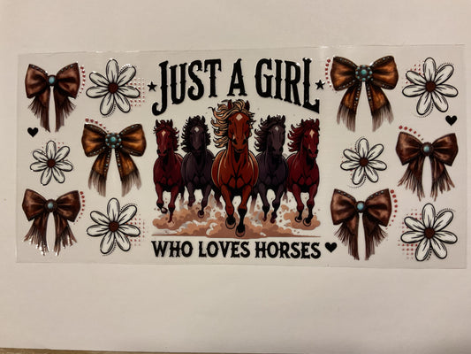 Just A Girl Who Loves Horses Western Bows Flowers