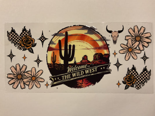 Welcome To The Wild West Western Desert Cactus Flowers Bull Skull