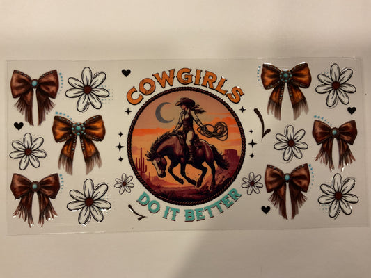 Cowgirls Do It Better Western Girl Horse Bows Flowers