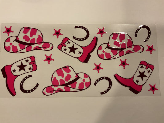 Pink and Brown Boots Horseshoe Hats Western