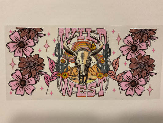 Wild West Bull Skull Western Flowers