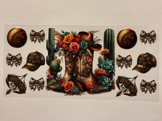 Western Cactus Boots Hat Baseball