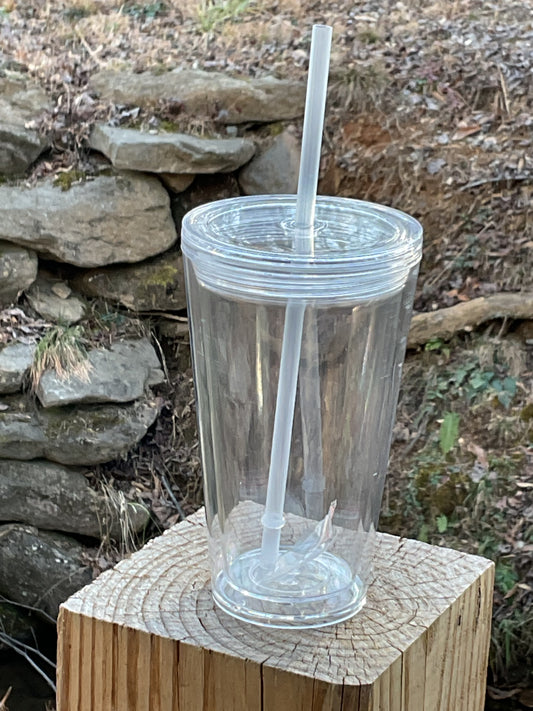 16oz Acrylic Taper Snow Globe Tumbler