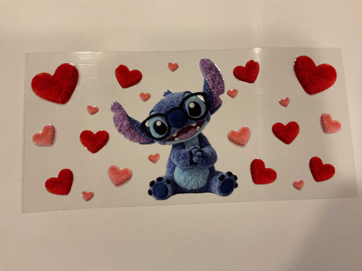 Disney Stitch Red Puffy Hearts