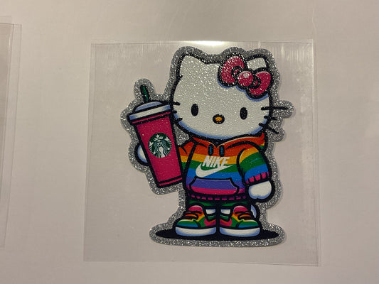 Glitter Hello Kitty Rainbow Nike ~ Decal