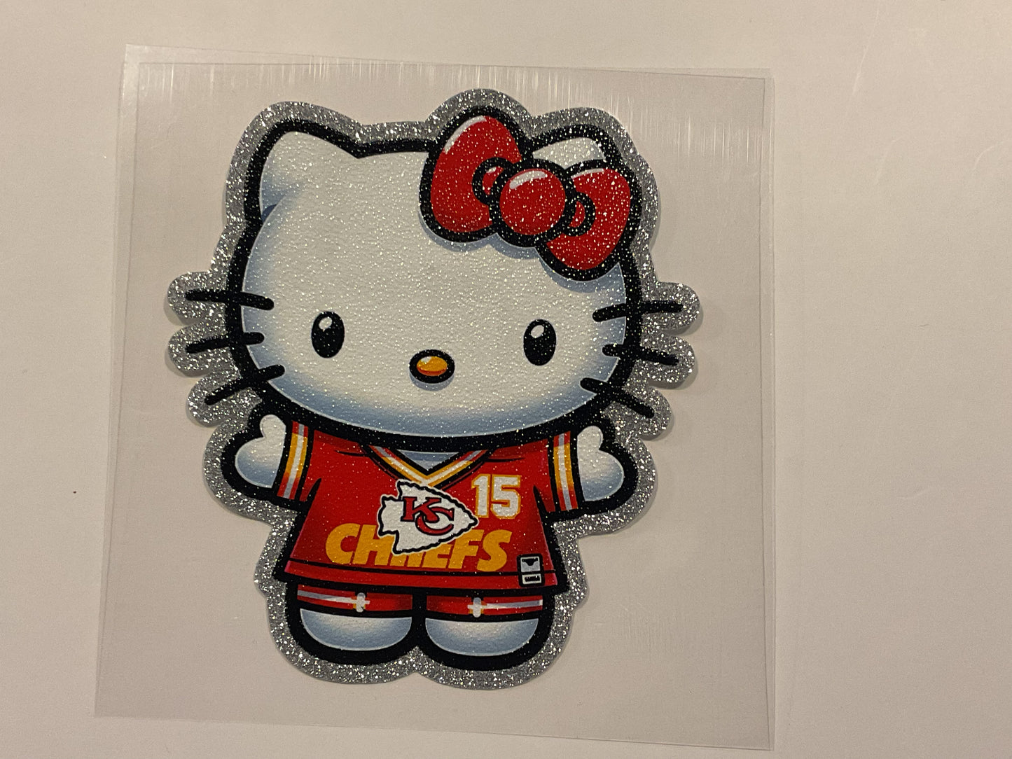 Glitter Hello Kitty Chiefs Football ~ Decal