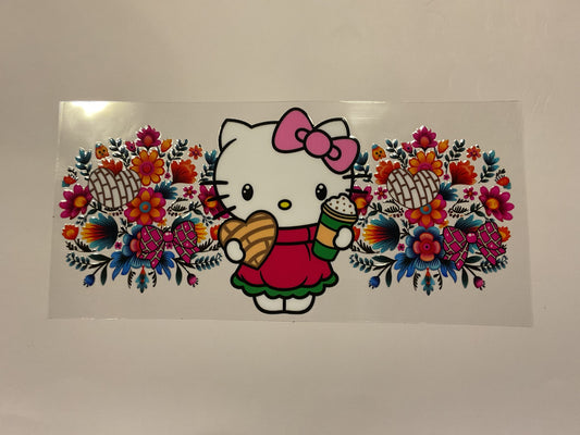 Hello Kitty Flowers Hearts and Coffee