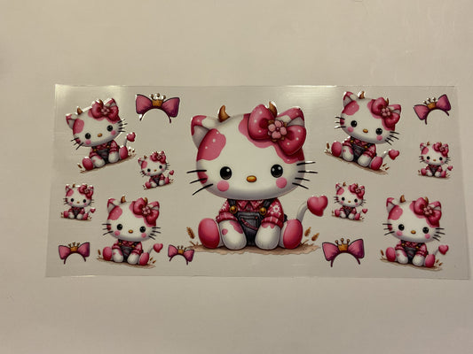 Hello Kitty Overalls Pink Cow Print Headband