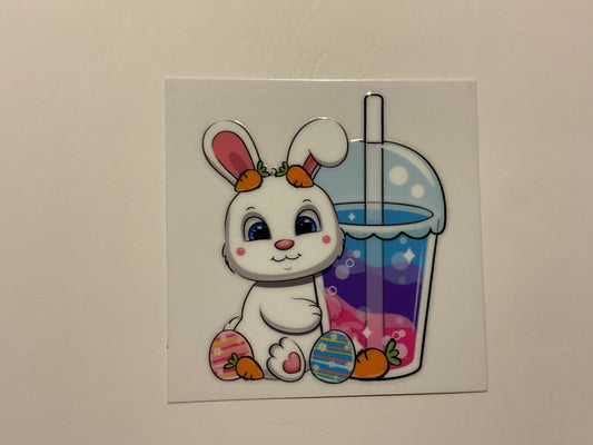 Easter Bunny and Slushie ~ Decal