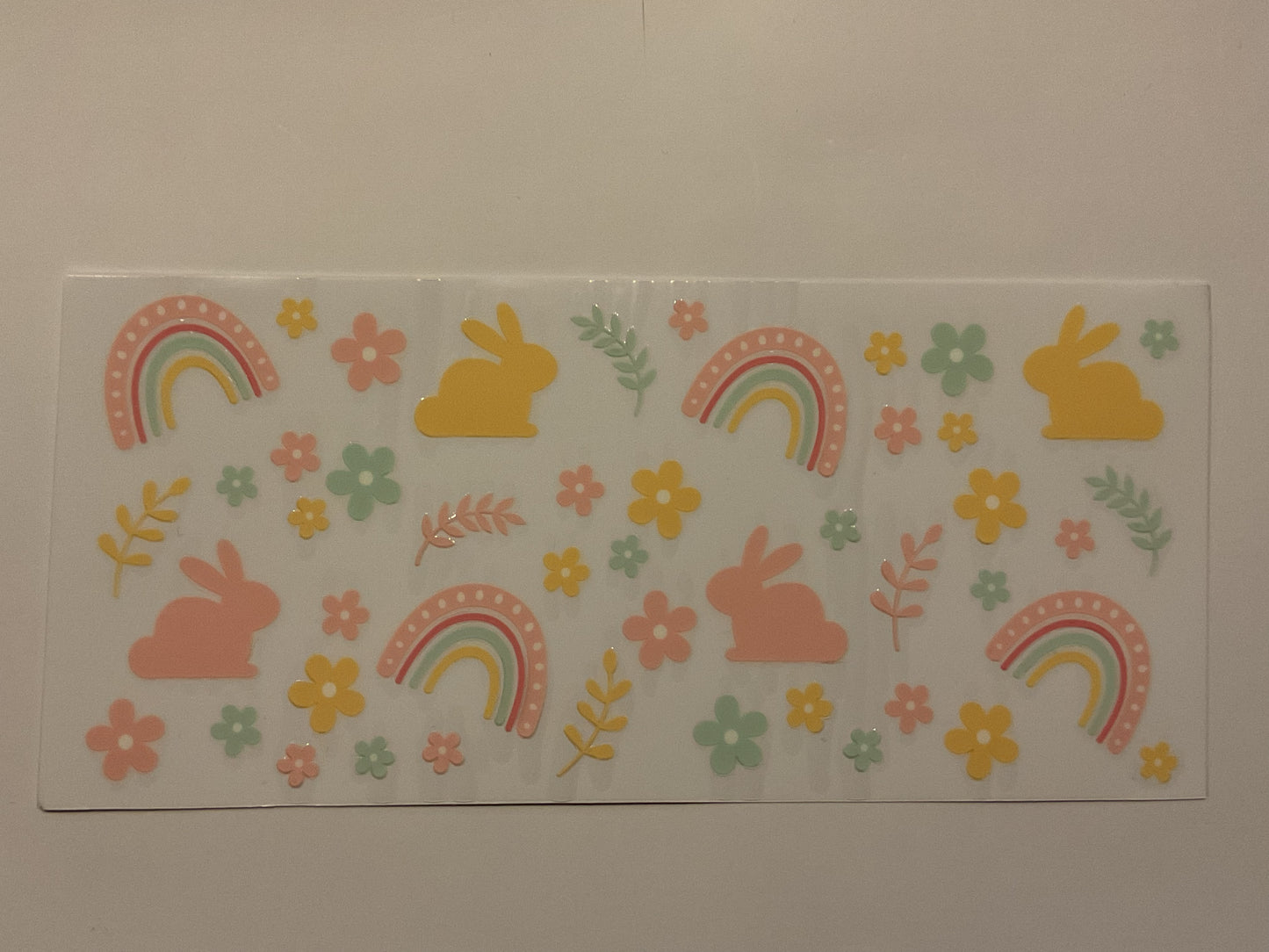 Easter Bunnies Rainbows Flowers