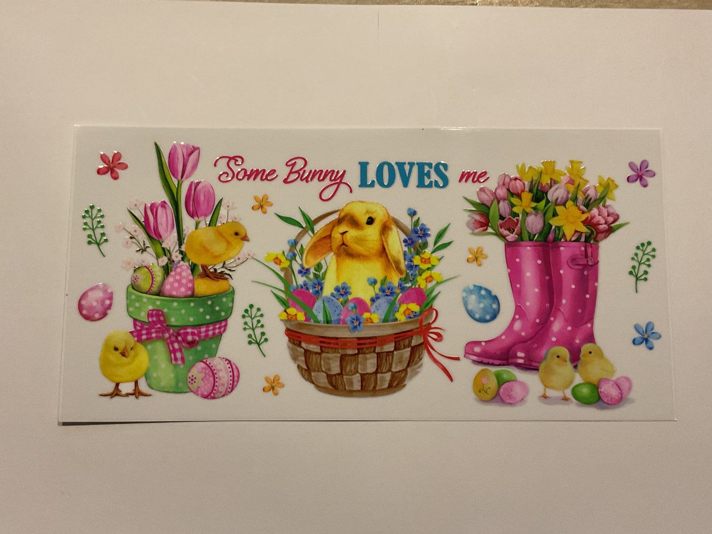 Easter ‘Some Bunny LOVES Me’ Chicks Flowers Boots Egg