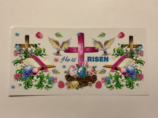 Easter ‘He Is Risen’ Doves, Bible Cross