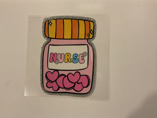 Glitter Nurse Medication Bottle ~ Decal