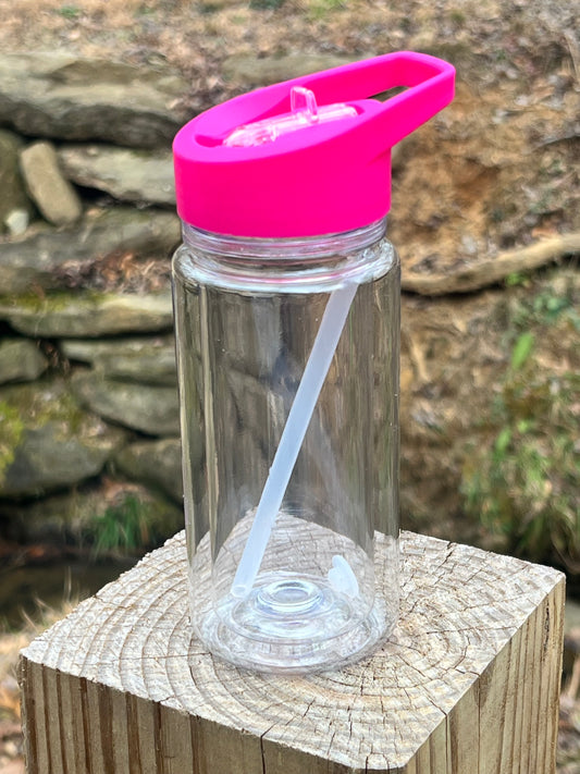 Kids Flip Top Sports Bottle Tumbler ~ Dark Pink