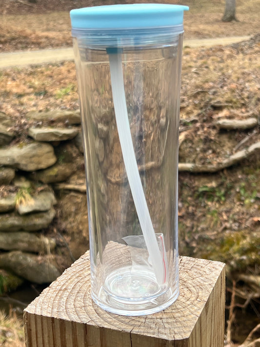 25oz Flip Top Snow Globe Tumbler ~ Blue